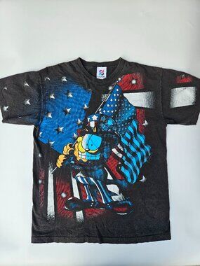 VTG Garfield Uncle Sam Tee Single Stitch Signal Artwear USA Made Size L